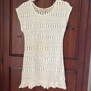 Stella & Dot White Lace Knit Top/Coverup